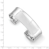 14k White Gold 18.5mm Polished Cuff Bangle Bracelet DB567