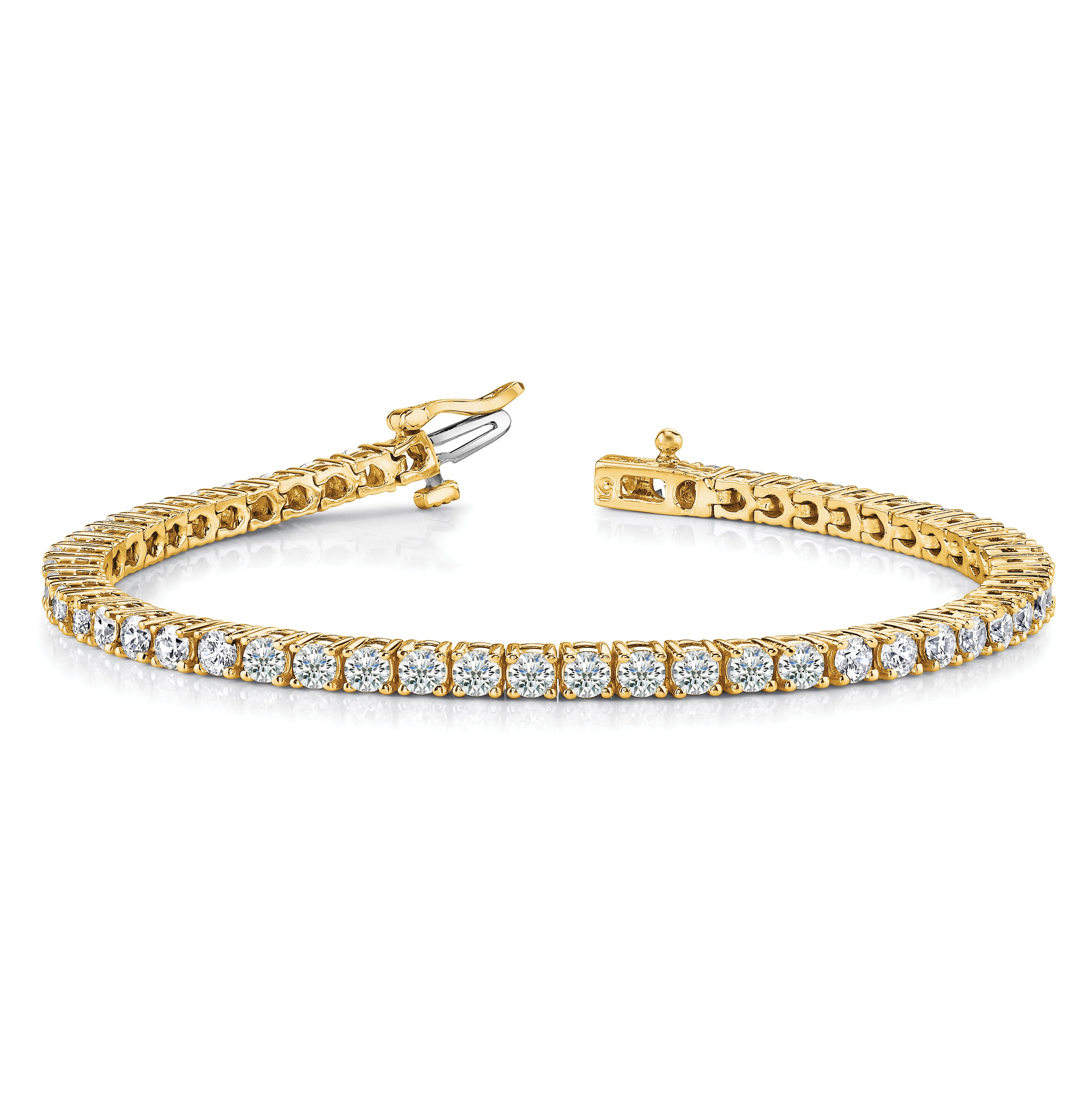 14k Complete 3.05 carat Round A Diamond 4-prong 7 inch Tennis Bracelet X601A