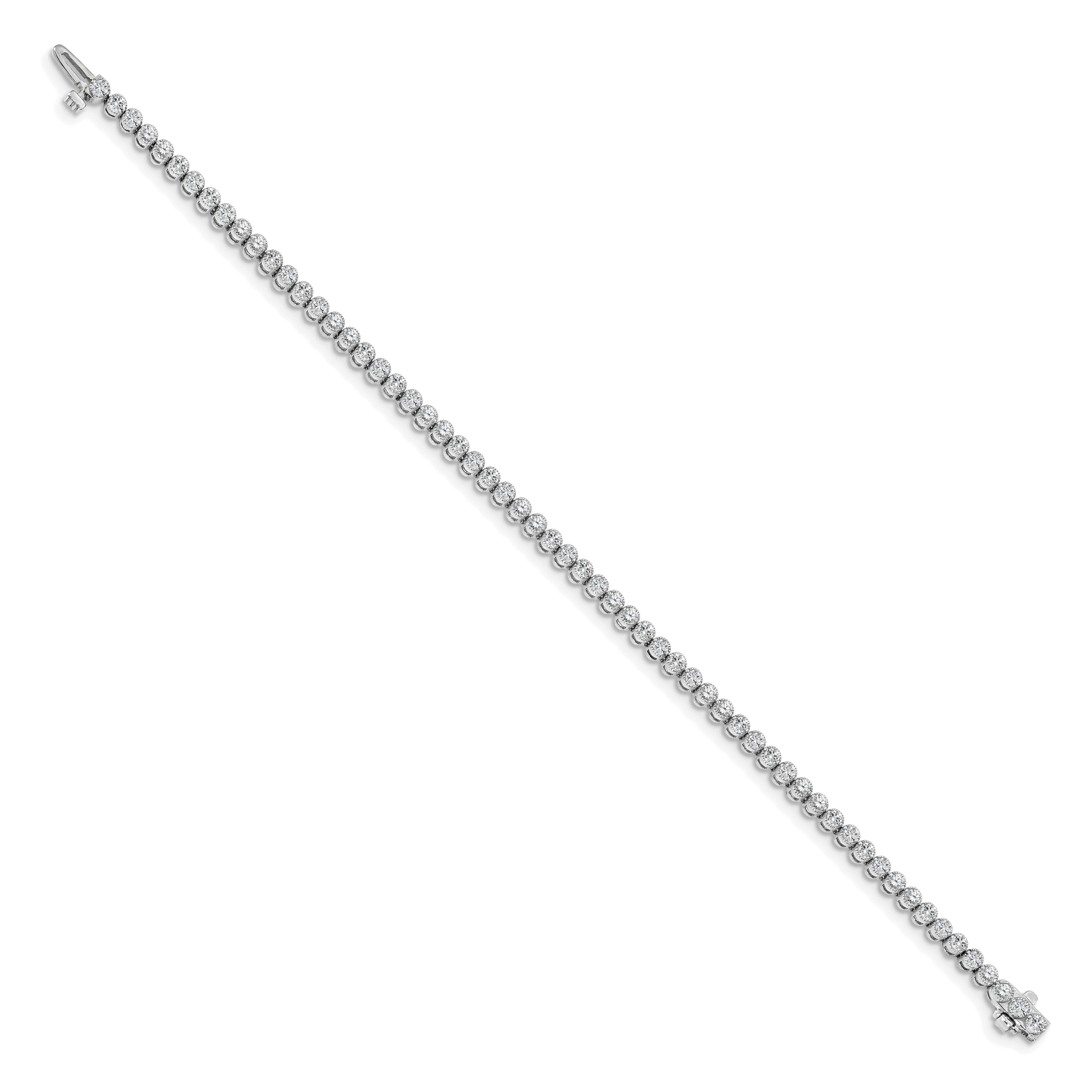 14k White Gold Complete 2.13 carat Round A Diamond 2-prong 7 inch Tennis Bracelet X2896WA