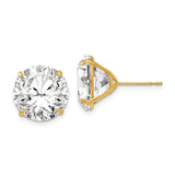 14k 12mm Round CZ Post Earrings XD35CZ