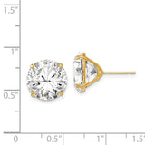 14k 12mm Round CZ Post Earrings XD35CZ