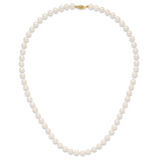 14k 7-8mm White Near-Round Freshwater Cultured Pearl 16 inch Necklace WPN070