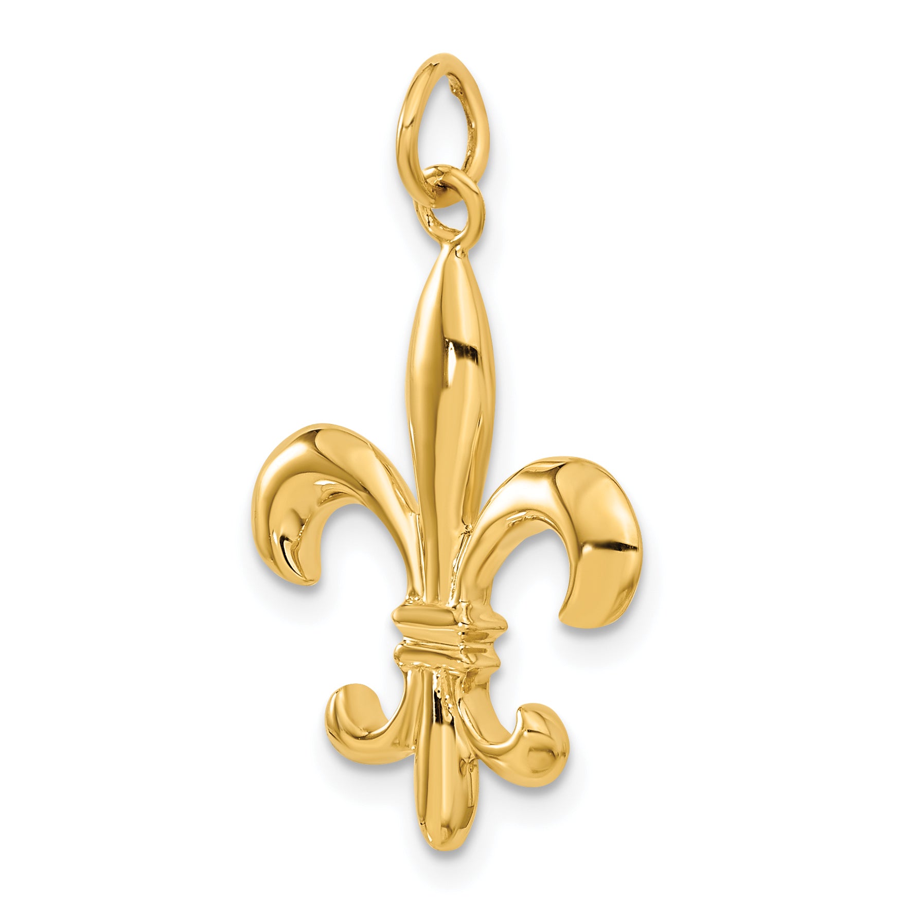 14k Solid Fleur de Lis 3-D Charm A2532