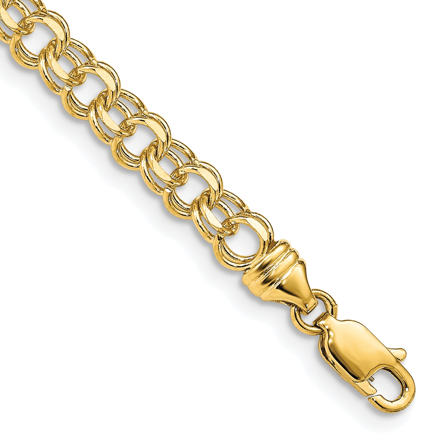 14k 4.75mm Diamond-cut Solid Heavy Double Link 7 inch Charm Bracelet DOH16