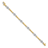 14k Two-tone Complete 1/2 carat Round VS Diamond Bar 7 inch Tennis Bracelet X2017VS