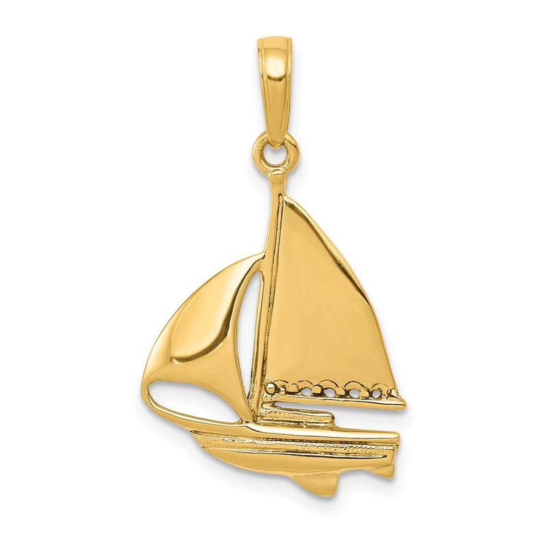 14K Sailboat Pendant D4155