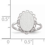 14k White Gold 9.0x11.5mm Open Back Signet Ring RS566
