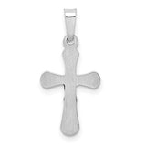 14k White Gold Polished INRI Rounded Crucifix Pendant XR1656