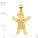 14k Laser Polished Boy with Hat Charm A9264