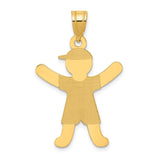 14k Laser Polished Boy with Hat Charm A9264