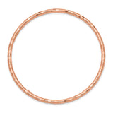 14K Rose Gold Polished Textured 3.00mm Slip-on Round Bangle Bracelet DB586