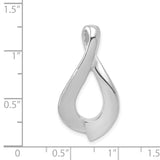 14k White Gold Polished Slide Fits up to 2mm Regular/6mm Fancy or Reversible Omega SLW273