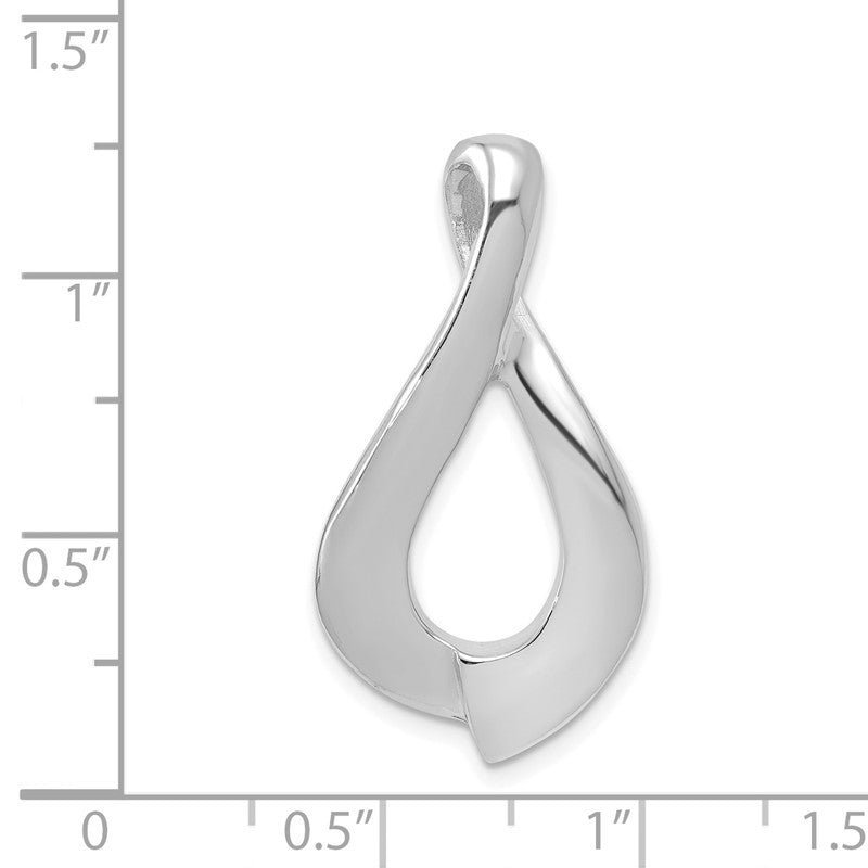 14k White Gold Polished Slide Fits up to 2mm Regular/6mm Fancy or Reversible Omega SLW273