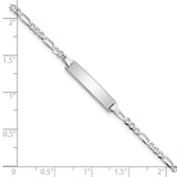 14k White Gold Polished Solid Chain/Solid Plate Figaro Link 20x4.5mm Plate 5.5 inch Baby/Child ID Bracelet FG60IDW