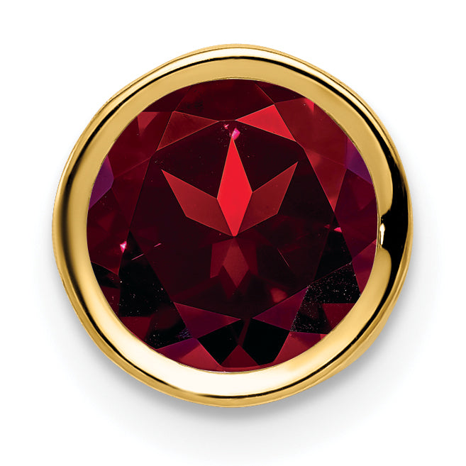 14k 7mm Round Garnet Bezel Chain Slide XP322GA
