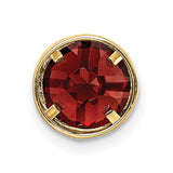 14k 7mm Round Garnet Bezel Chain Slide XP322GA