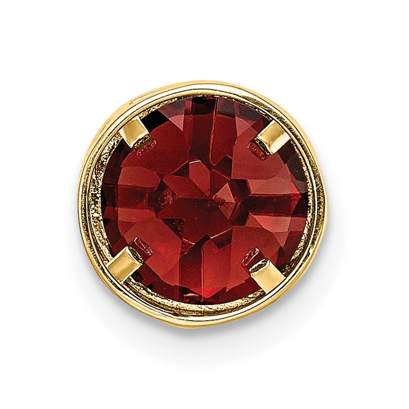 14k 7mm Round Garnet Bezel Chain Slide XP322GA