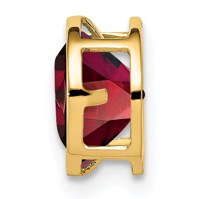 14k 7mm Round Garnet Bezel Chain Slide XP322GA