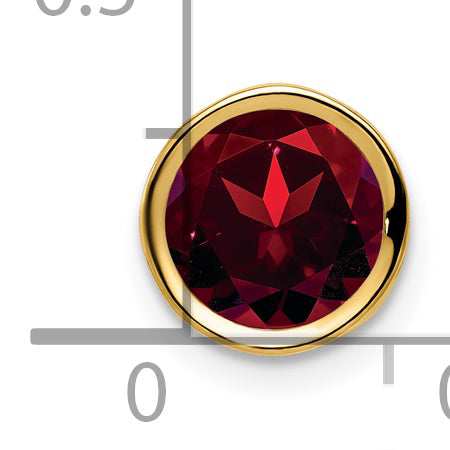 14k 7mm Round Garnet Bezel Chain Slide XP322GA