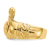 14k Polished Mens Domed Claddagh Ring D983