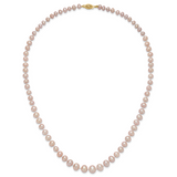 14k 4-8mm Purple Freshwater Cultured Pearl Graduated 18 inch Necklace XF388