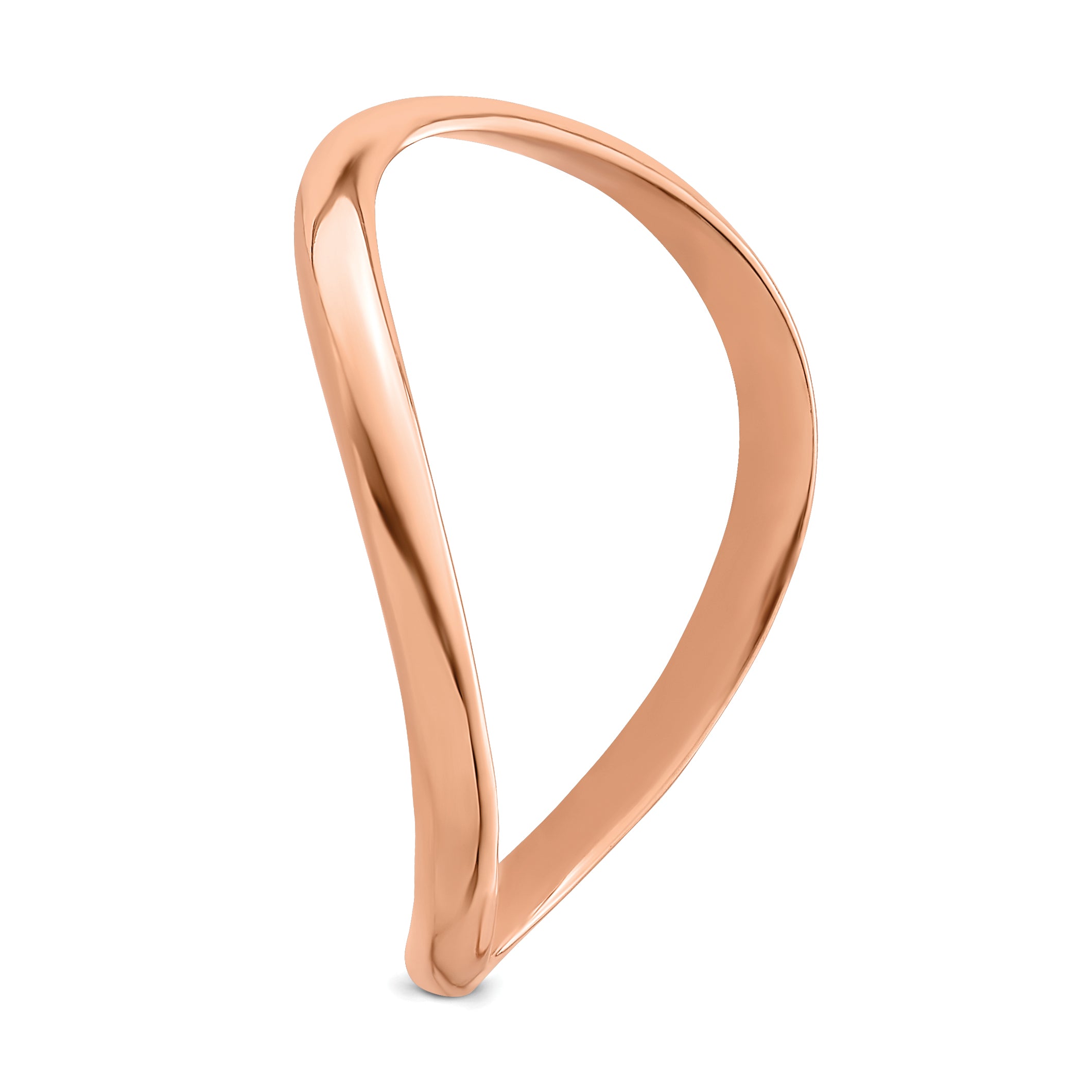 14K Rose Gold Polished Wave Fashion Thumb Ring Size 9 K5785