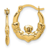 14k Claddagh Hoop Earrings TC1007