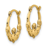14k Claddagh Hoop Earrings TC1007