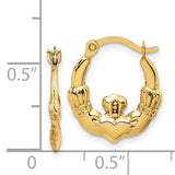 14k Claddagh Hoop Earrings TC1007
