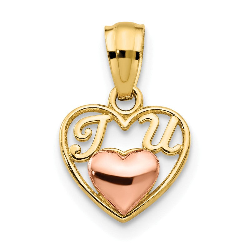 14k Two-tone Mini I LOVE U Charm YC454