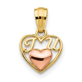 14k Two-tone Mini I LOVE U Charm YC454