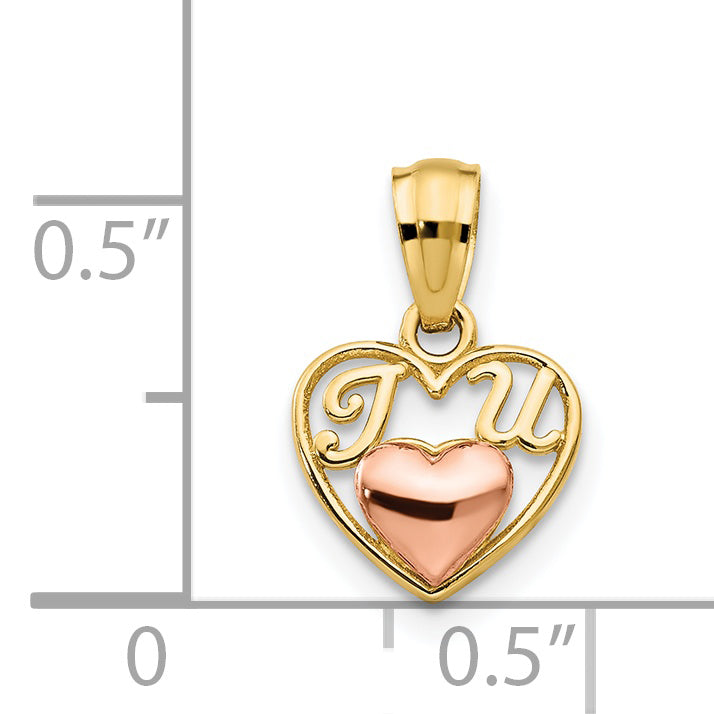 14k Two-tone Mini I LOVE U Charm YC454