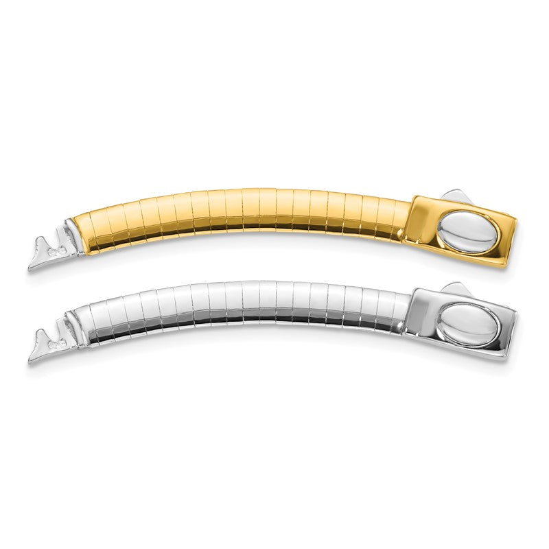 14k Two-tone 5mm White and Yellow Domed Omega 2 inch Extender for Reversible Necklace ROMX5