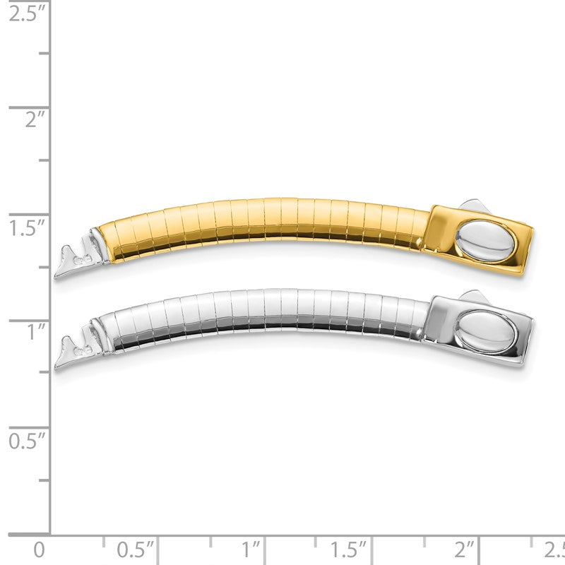 14k Two-tone 5mm White and Yellow Domed Omega 2 inch Extender for Reversible Necklace ROMX5