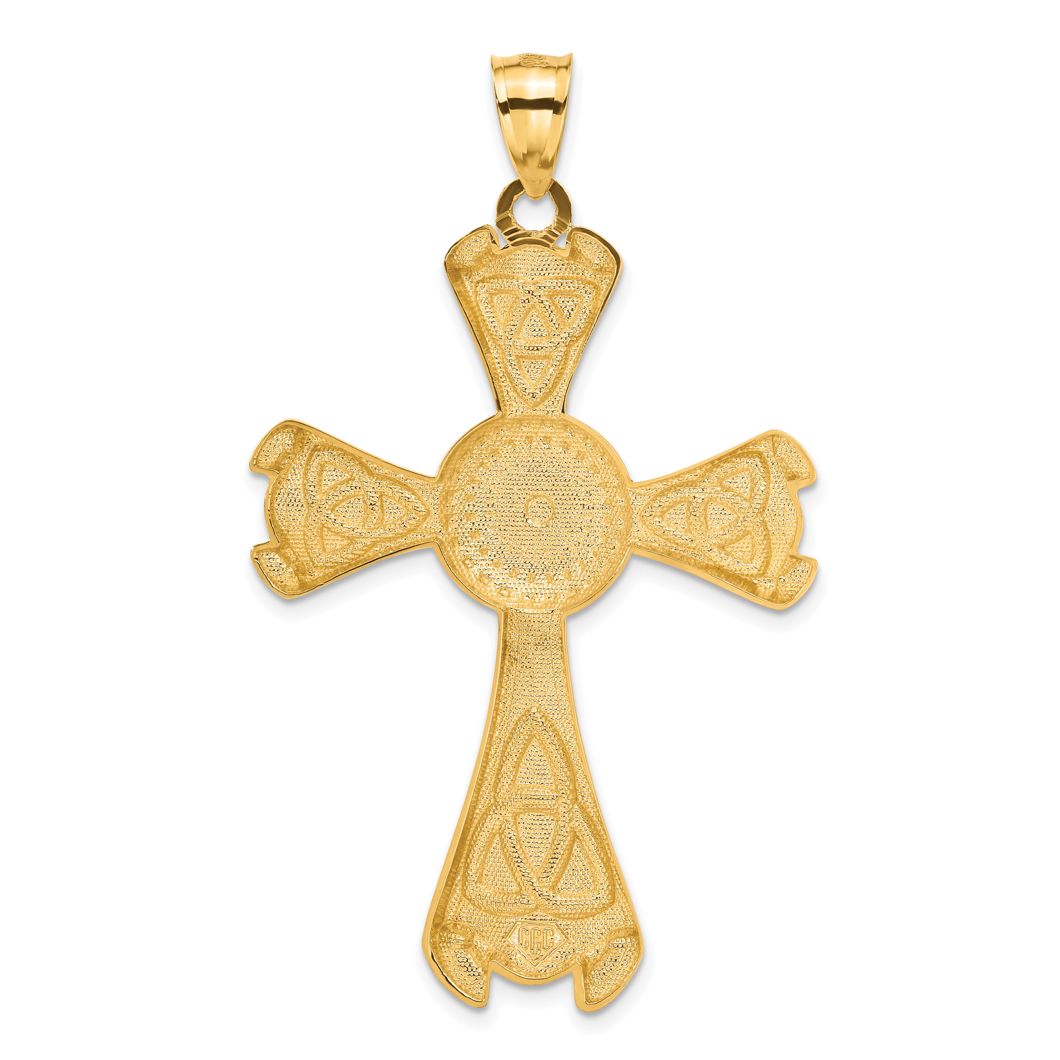 14k Large Polished Celtic Cross Pendant C1945