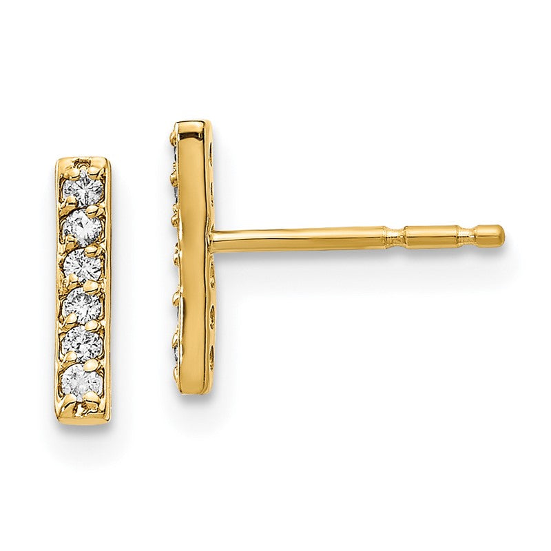 14k 1/10 carat Diamond Bar Post Earrings XE3075A