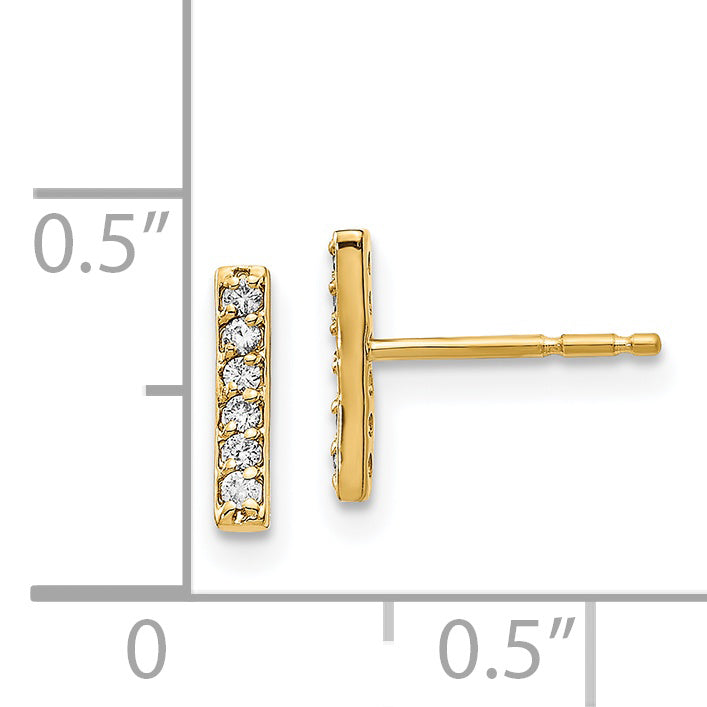 14k 1/10 carat Diamond Bar Post Earrings XE3075A