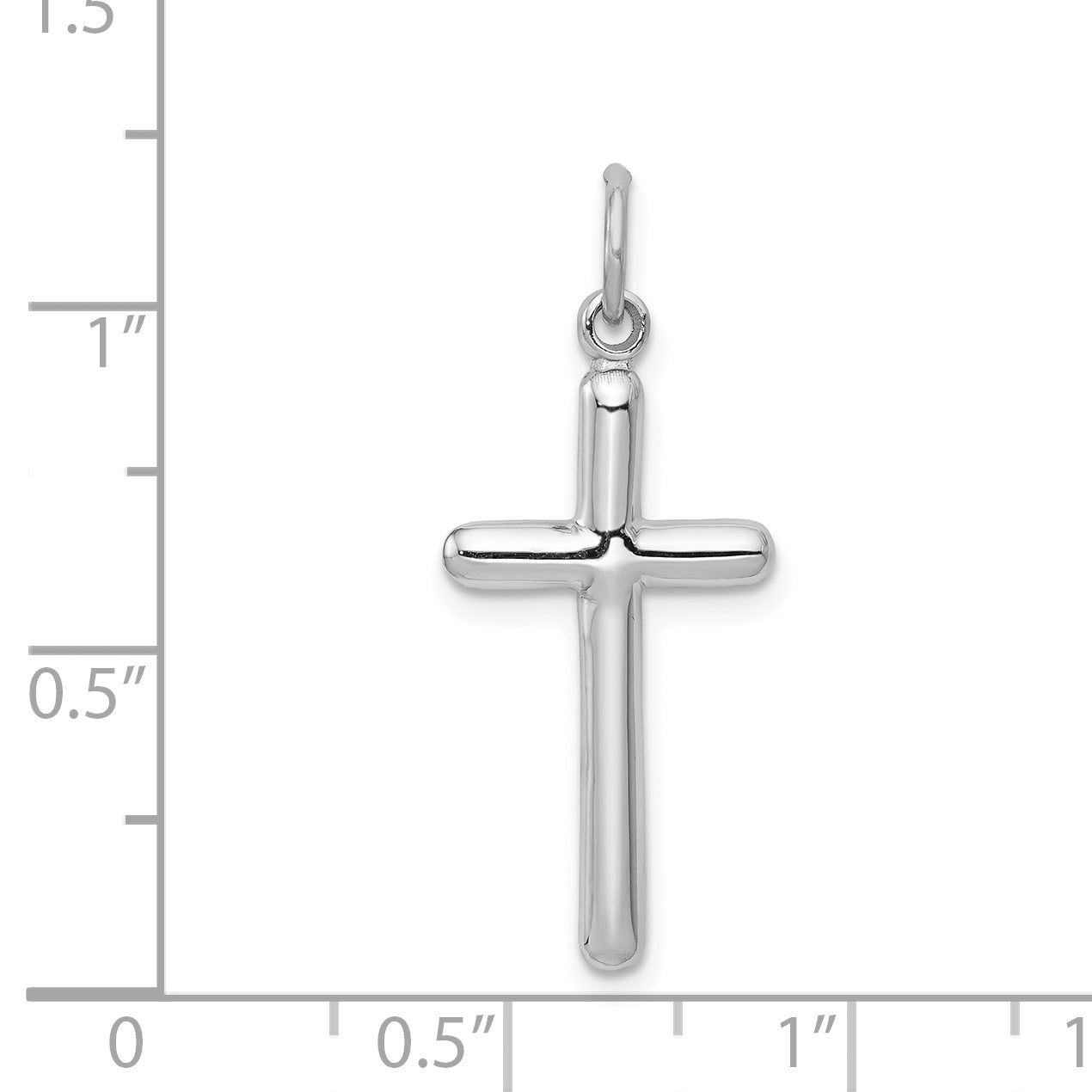 14k White Gold Cross Pendant K361