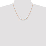14K Rose Gold 10 inch 1.5mm Diamond-cut Man Made Rope with Lobster Clasp Anklet R012