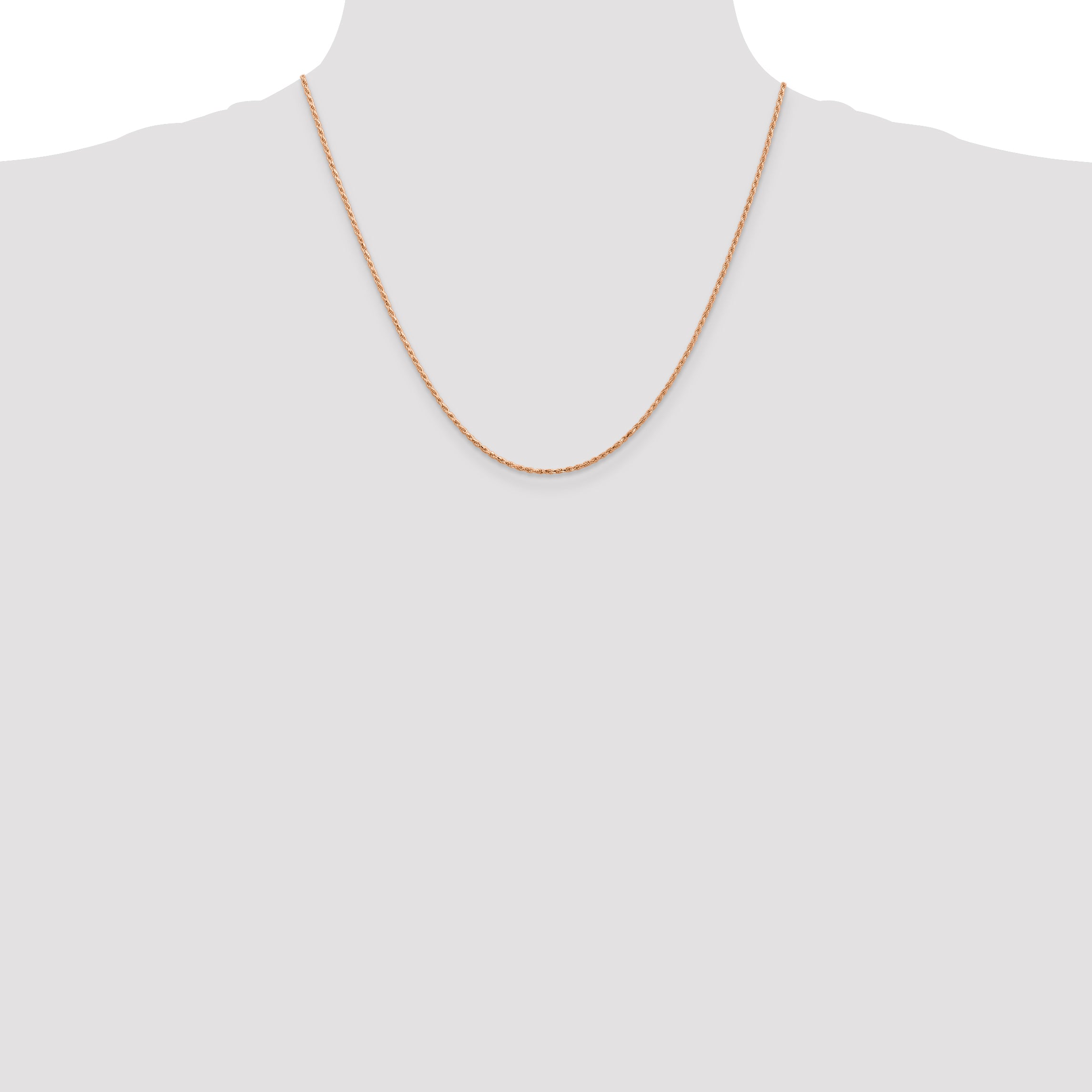 14K Rose Gold 10 inch 1.5mm Diamond-cut Man Made Rope with Lobster Clasp Anklet R012
