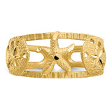 14k Starfish and Shells Toe Ring C2082