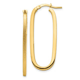14k 2x37mm Polished and Satin Oval Tube Hoop Earrings TF1390