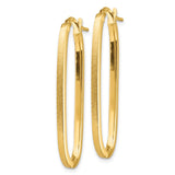 14k 2x37mm Polished and Satin Oval Tube Hoop Earrings TF1390