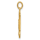 14k Polished and Satin Solid Miraculous Medal Rectangular Pendant XR1746