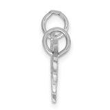 14K White Gold Polished 2-Piece Break-Apart HE WHO HOLDS THE KEY CAN UNLOCK MY HEART Charm WCH2