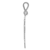 14k White Gold Fleur de Lis Cross Pendant K374