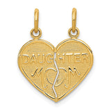 14k MOM-DAUGHTER 2-Piece Break-apart Heart Charm C353A