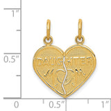 14k MOM-DAUGHTER 2-Piece Break-apart Heart Charm C353A