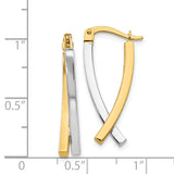 14K Two-tone Hinged Tube Earrings PRE339