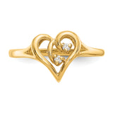 14k Polished AAA Diamond Swirled Heart Ring Y1774AAA